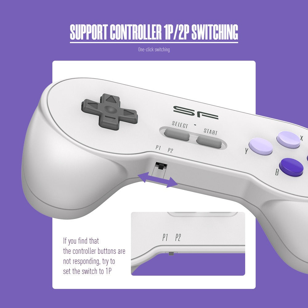 SFC Classic Retro Gaming Console Super SNES Wireless Doubles HD Gaming Console Y2 SF Mini Gaming Console
